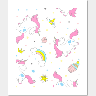 pattern  unicorn Posters and Art